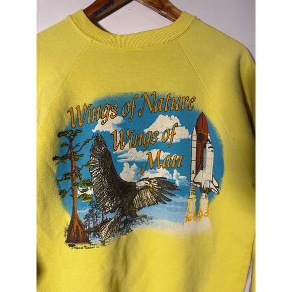 Fruit of the Loom Other - Vintage 80s Lockheed Space Shuttle Eagle Sweatshirt Yellow Fruit of the Loom L